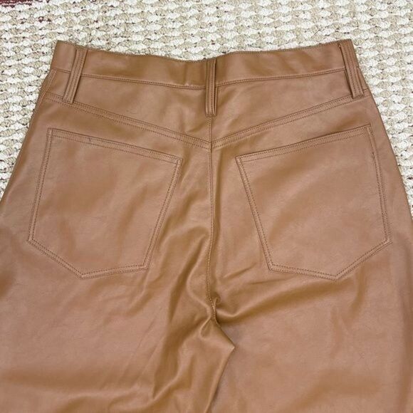 MADEWELL The Perfect Vintage Wide-Leg Pant Faux Leather Edition Size 30 - Picture 9 of 13